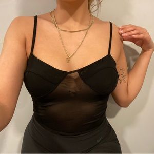 black sheer bodysuit